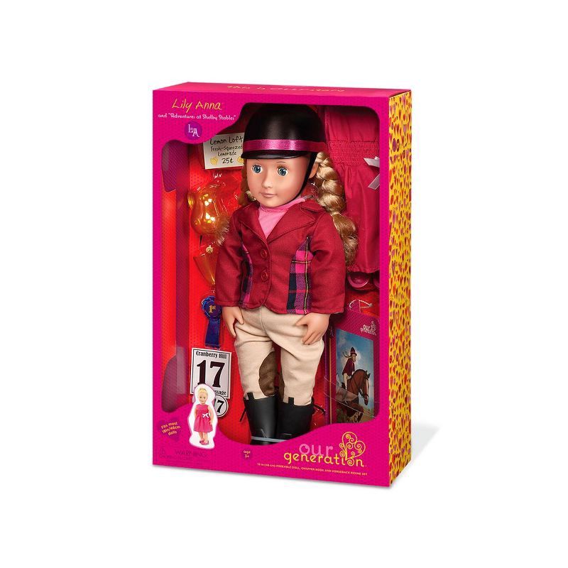 slide 5 of 5, Our Generation Lily Anna with Horseback Riding Outfit & Book 18" Posable Doll, 1 ct