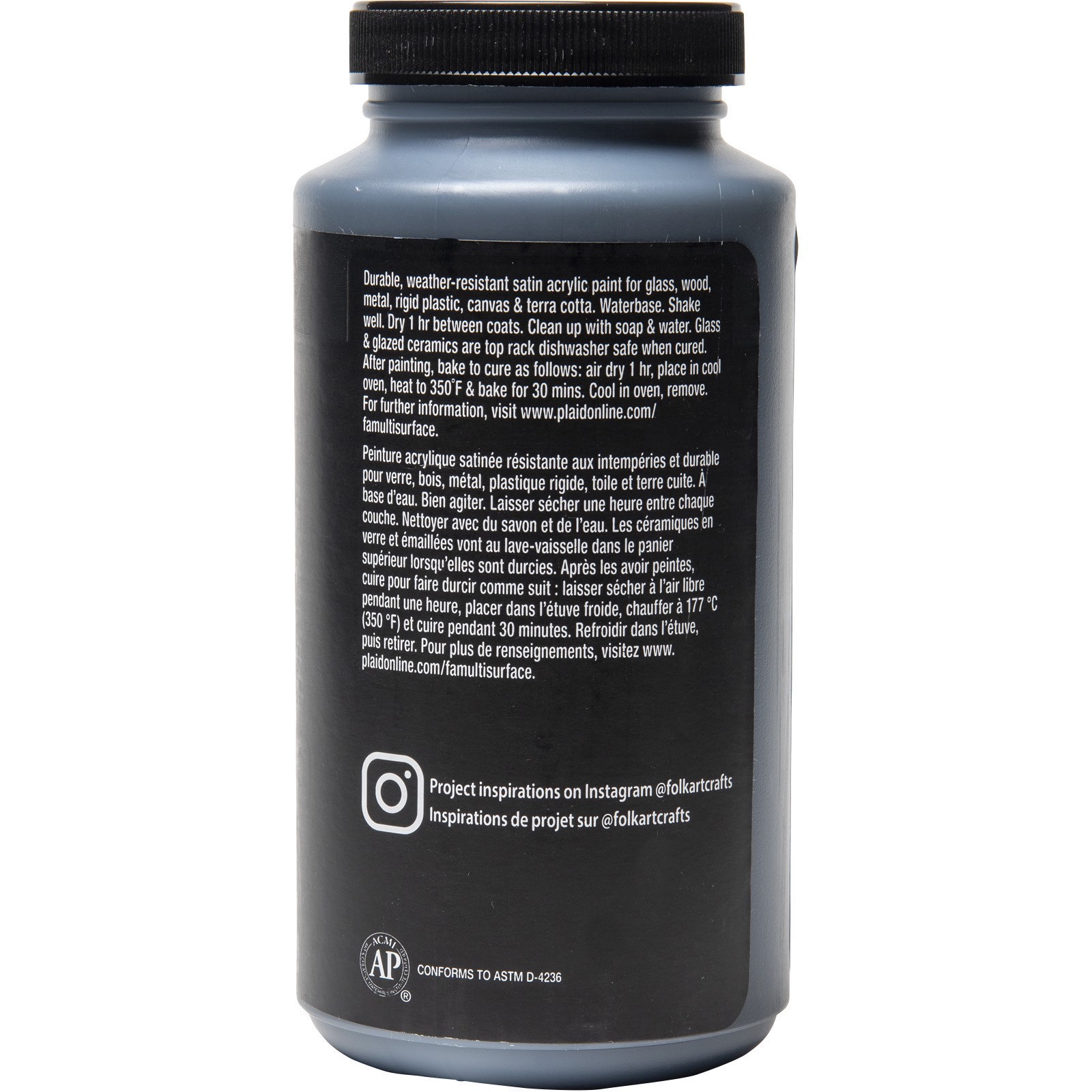 slide 2 of 4, Folkart Multi-Surface Satin Acrylic Paint, 16oz., 16 oz