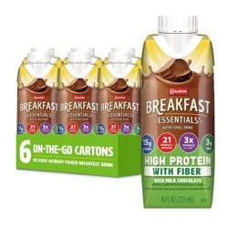 Carnation Breakfast Essentials High Protein Rich Milk Chocolate - 6ct / 1.5QT: Certified Gluten-Free, Non-Caffeinated