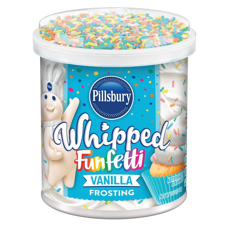 slide 1 of 9, Pillsbury Whipped Funfetti Vanilla Frosting - 12oz, 12 oz