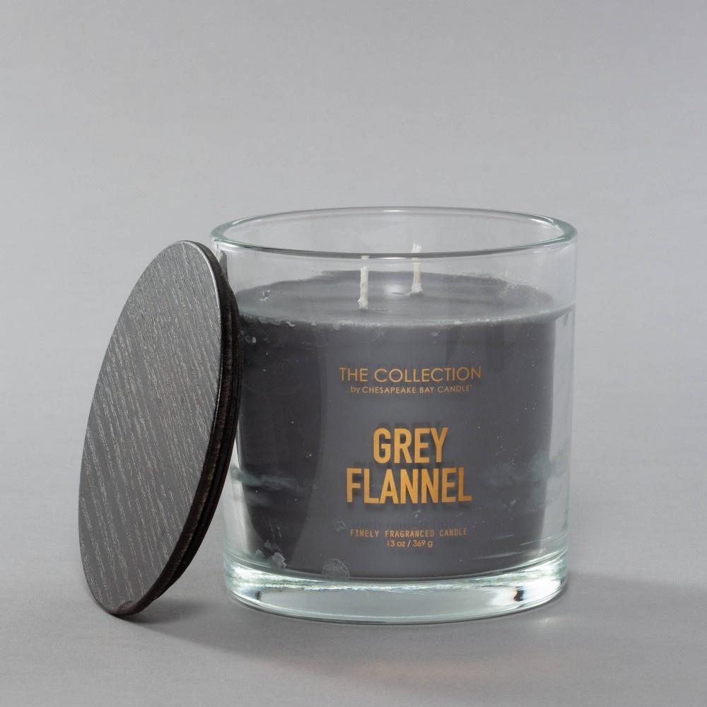 slide 2 of 3, Glass Jar Candle Gray Flannel - The Collection By Chesapeake Bay Candle, 13 oz