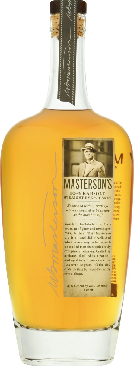 slide 7 of 9, Masterson's Straight Rye Whiskey 750 ml, 750 ml