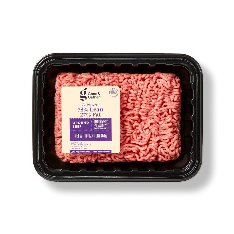 slide 1 of 3, 73/27 Ground Beef - 1lb - Good & Gather™, 1 lb