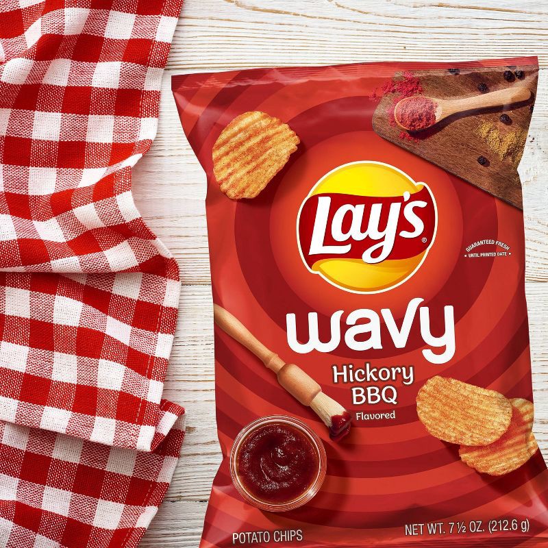 slide 3 of 3, Lay's Wavy Hickory Barbecue Flavored Potato Chips - 7.5oz, 7.75 oz