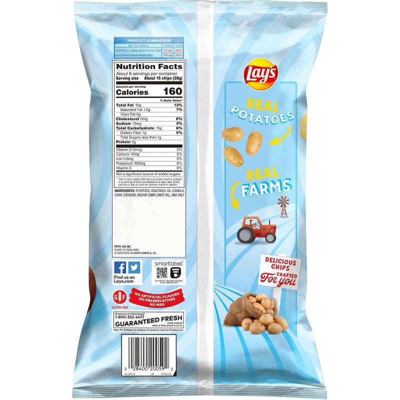 slide 2 of 3, Lay's Lightly Salted Classic Potato Chips - 7.75oz, 7.75 oz