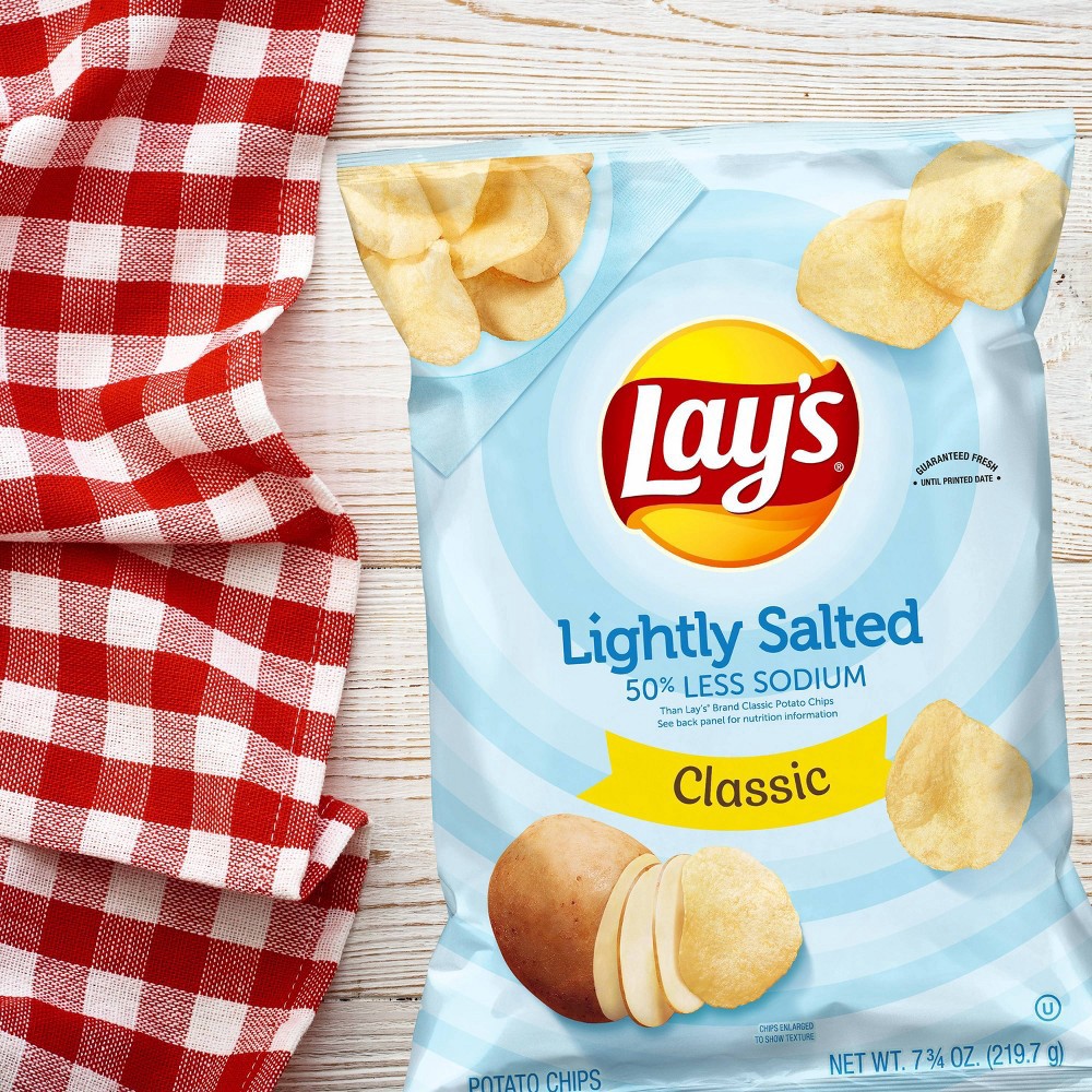 slide 3 of 3, Lay's Lightly Salted Potato Chips Classic 7 3/4 Oz, 7.75 oz