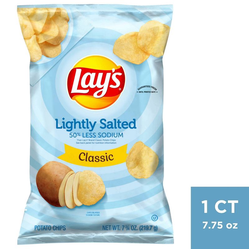 slide 1 of 3, Lay's Lightly Salted Classic Potato Chips - 7.75oz, 7.75 oz