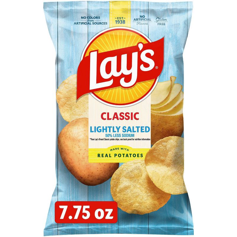 slide 1 of 9, Lay's Lightly Salted Classic Potato Chips - 7.75oz, 7.75 oz