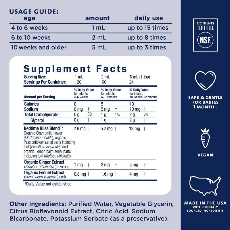 slide 6 of 10, Mommy's Bliss Gripe Water Night Time for Colic, Gas or Stomach Discomfort - 4 fl oz, 4 fl oz