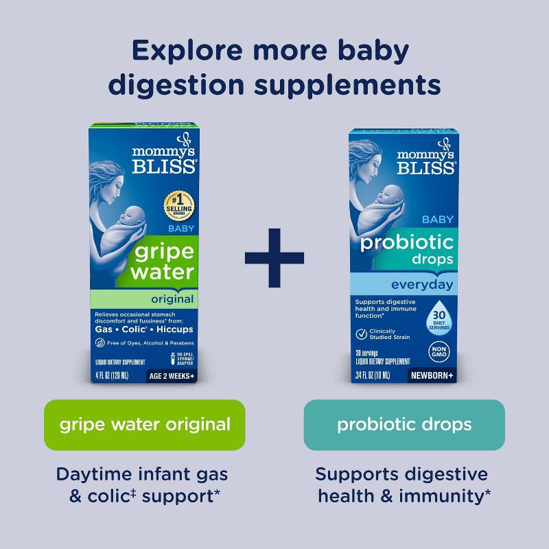 slide 8 of 10, Mommy's Bliss Gripe Water Night Time for Colic, Gas or Stomach Discomfort - 4 fl oz, 4 fl oz