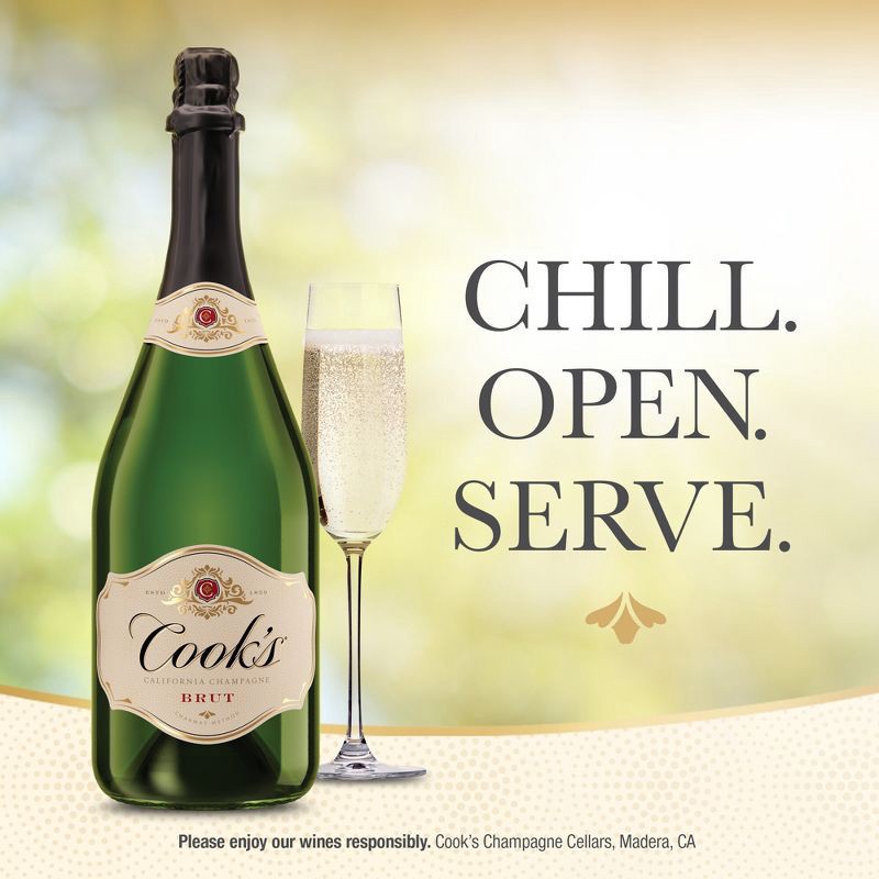 slide 5 of 8, Cook's California Champagne Brut White Sparkling Wine - 1.5L Bottle, 1.5 liter