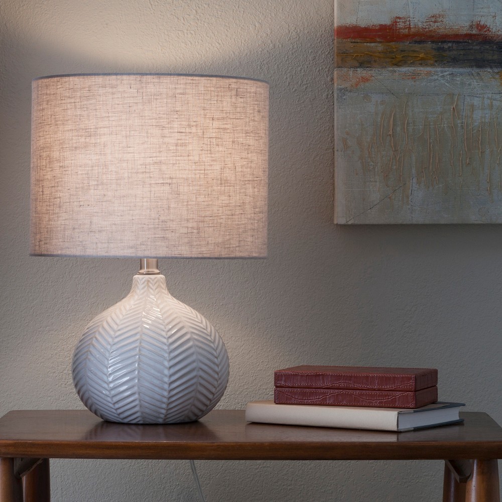 textured ceramic accent lamp cream