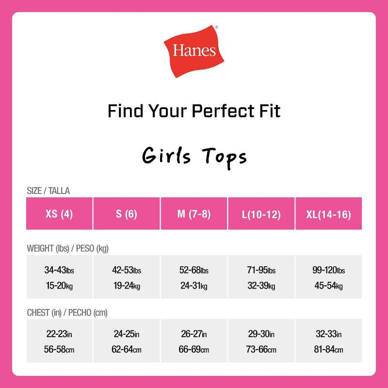 slide 4 of 5, Hanes Girls' 5pk Camisole - White/Gray/Pink L, 5 ct