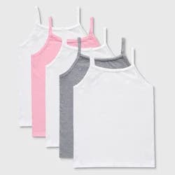 Hanes Girls' 5pk Camisole - White/Gray/Pink M
