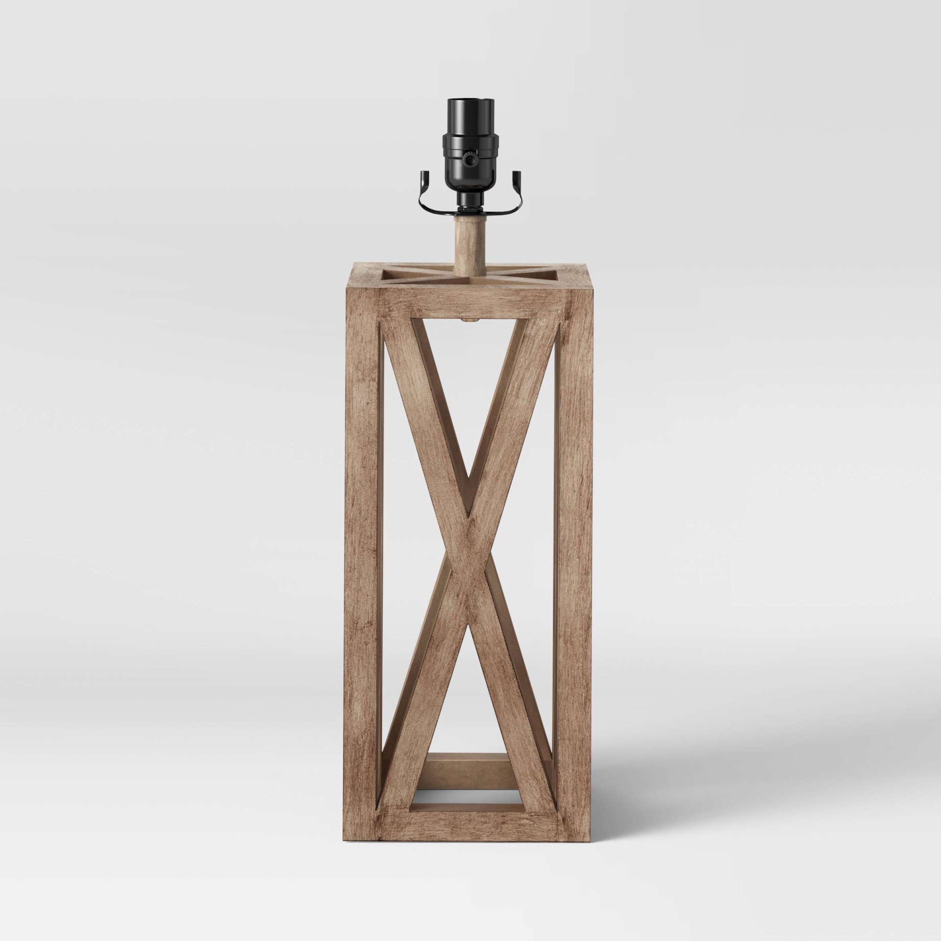 slide 1 of 3, Washed Wood Box Large Lamp Base Brown - Threshold, 1 ct