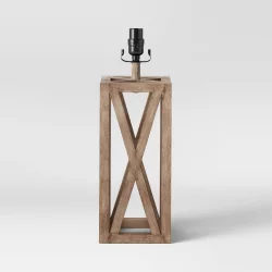 Washed Wood Box Large Lamp Base Brown - Threshold