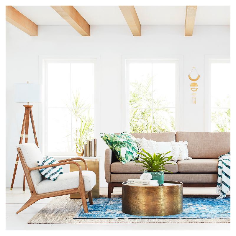 slide 6 of 10, 60"x16" Tripod Floor Lamp Oak Tone Wooden Finish - Threshold™: Elegant Standing Lighting, 3-Way Switch, UL Listed, 1 ct