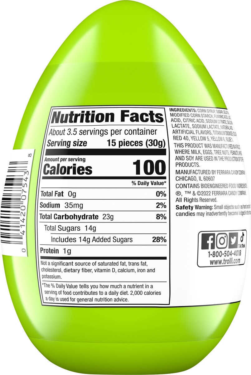 slide 5 of 9, Trolli 07549 156177 Mini Sour Brite Crawlers Gummi Novelty Egg Easter 3.5 oz, 3.5 oz