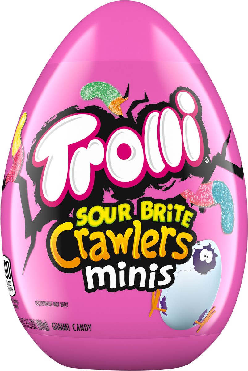 slide 9 of 9, Trolli 07549 156177 Mini Sour Brite Crawlers Gummi Novelty Egg Easter 3.5 oz, 3.5 oz