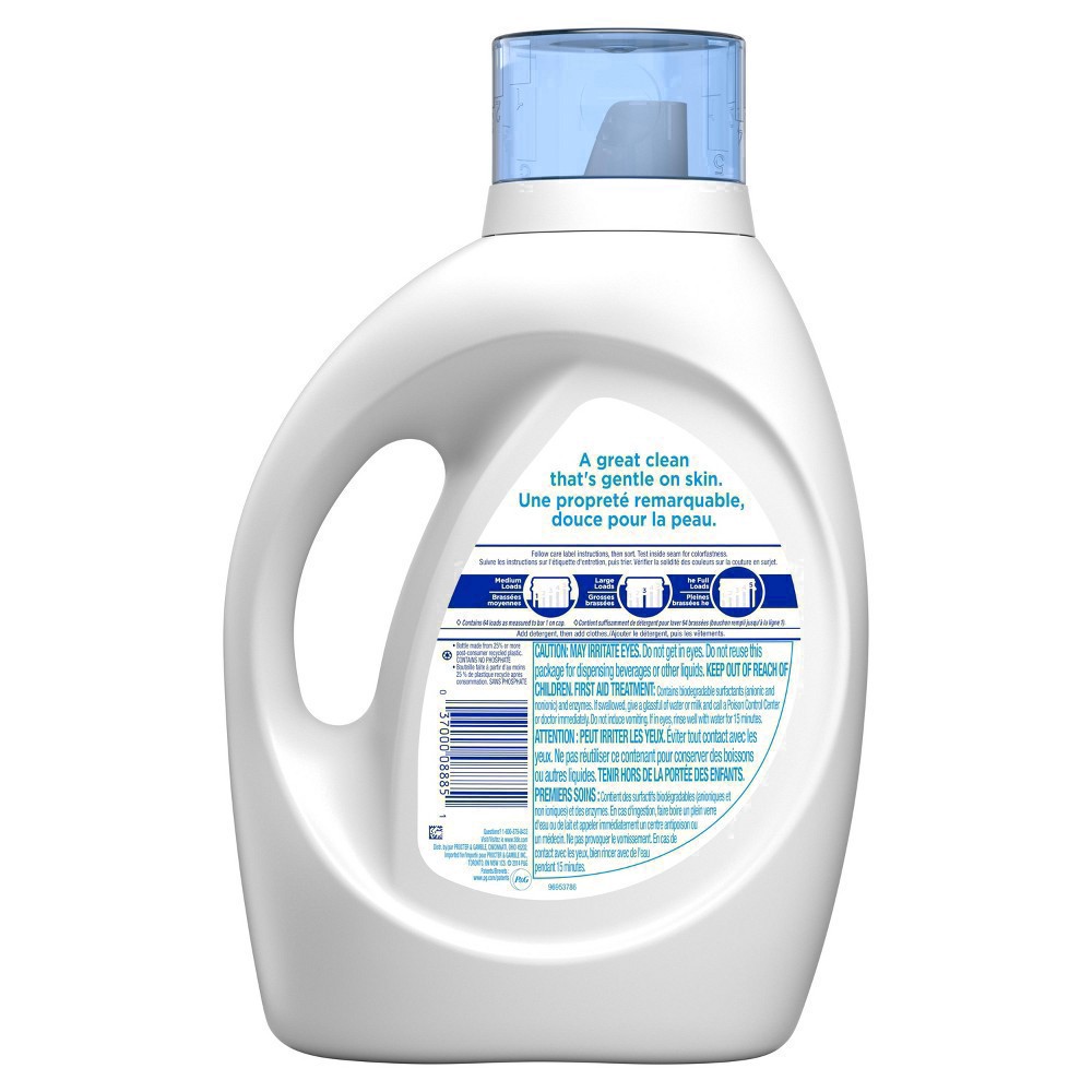slide 31 of 149, Tide Free & Gentle Liquid Laundry Detergent, 64 loads 92 fl oz, HE Compatible, 2.87 qt