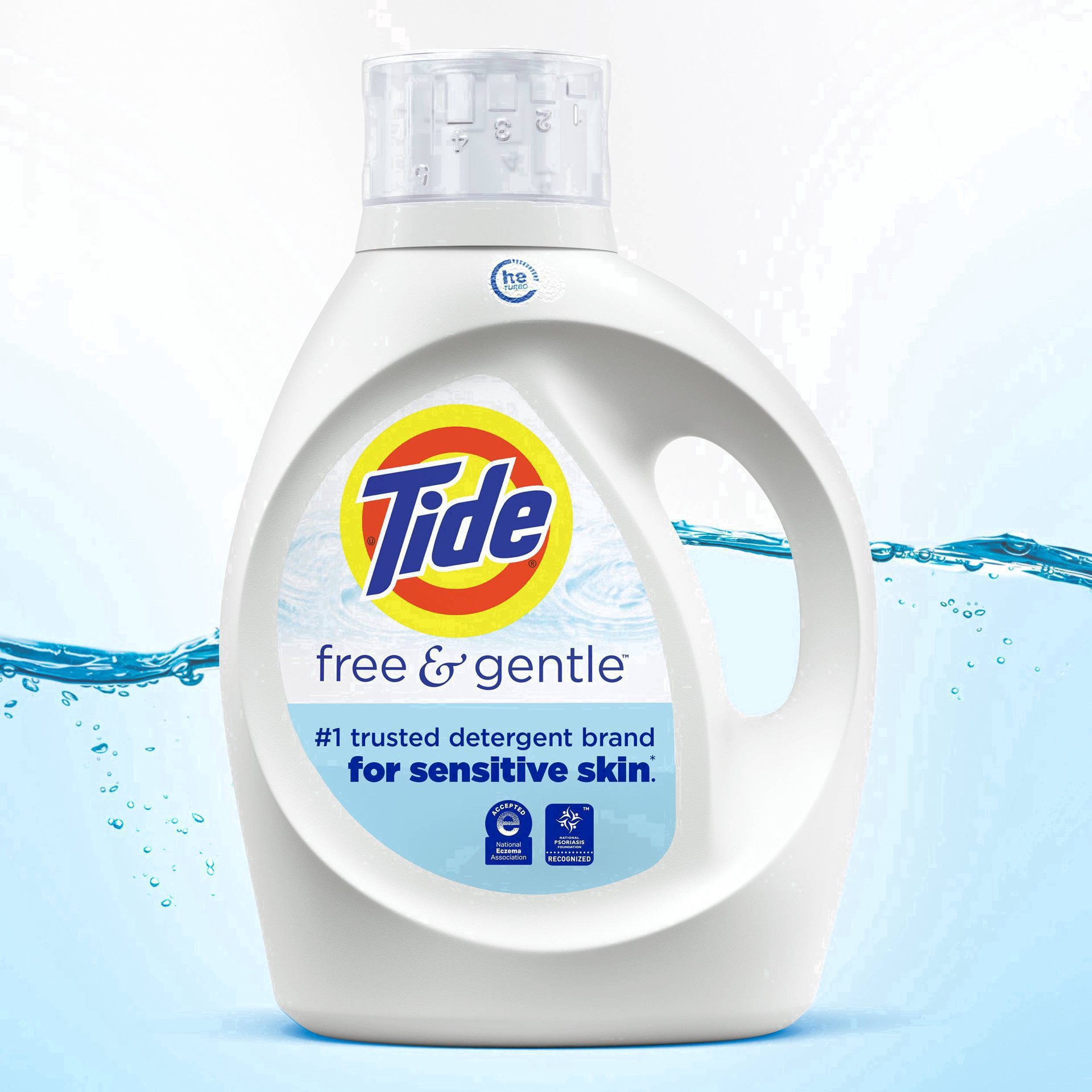 slide 141 of 149, Tide Free & Gentle Liquid Laundry Detergent, 64 loads 92 fl oz, HE Compatible, 2.87 qt