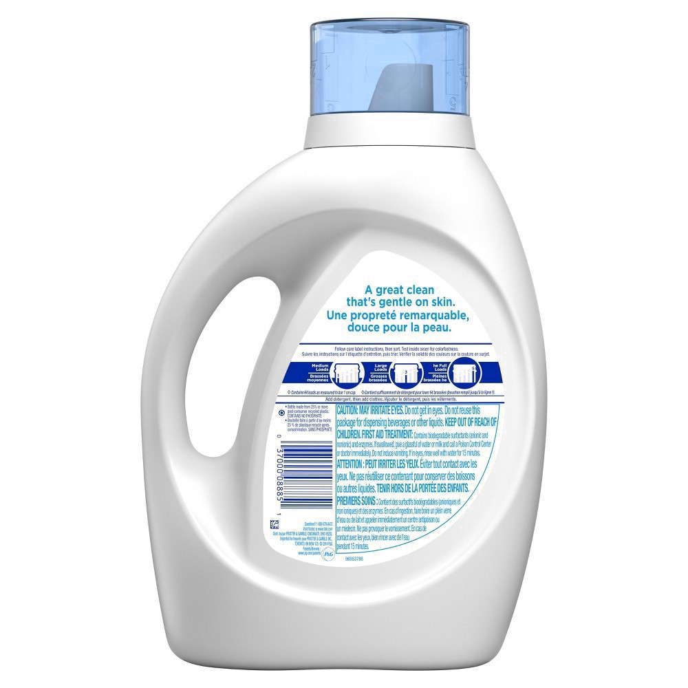 slide 128 of 149, Tide Free & Gentle Liquid Laundry Detergent, 64 loads 92 fl oz, HE Compatible, 2.87 qt