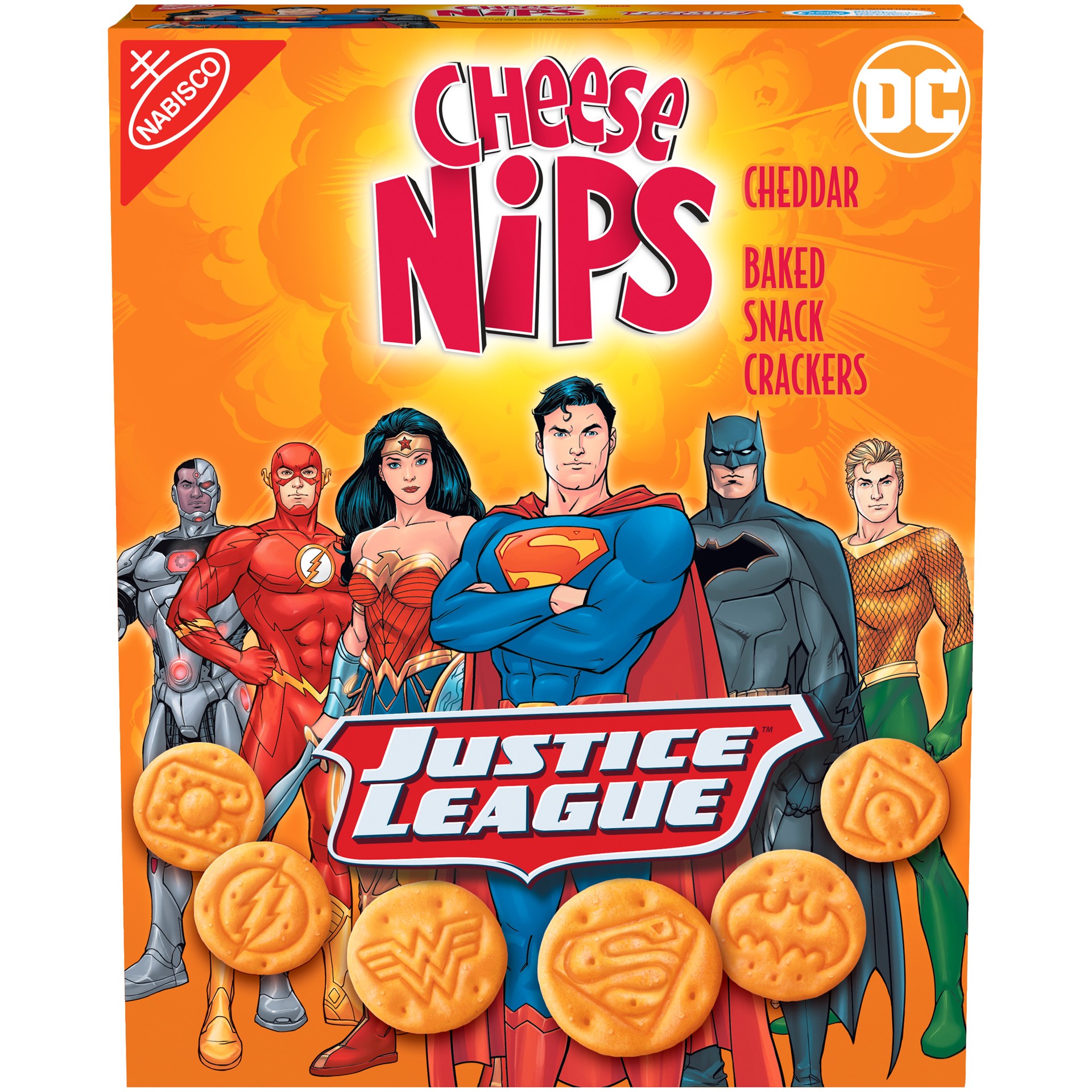 slide 1 of 5, Cheese Nips Cheddar Cheese Crackers Justice League, 10 oz, 10 oz