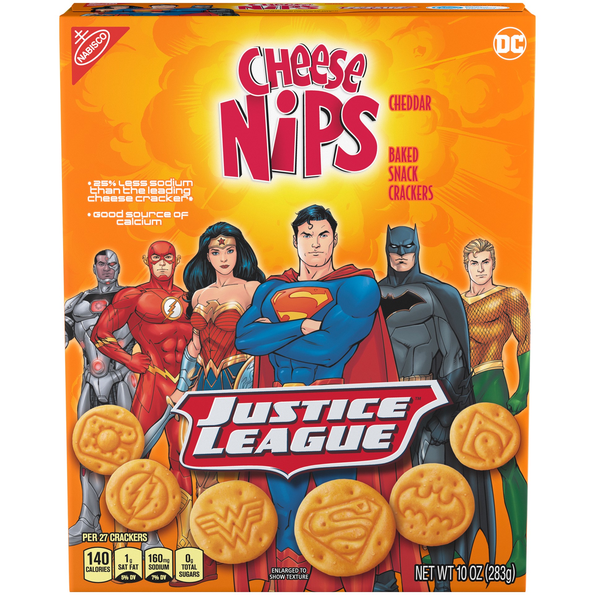 slide 1 of 5, Cheese Nips Cheddar Cheese Crackers Justice League, 10 oz, 0.78 lb
