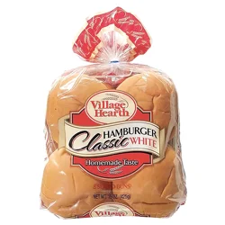 Village Hearth Classic Hamburger White Buns 8 ea