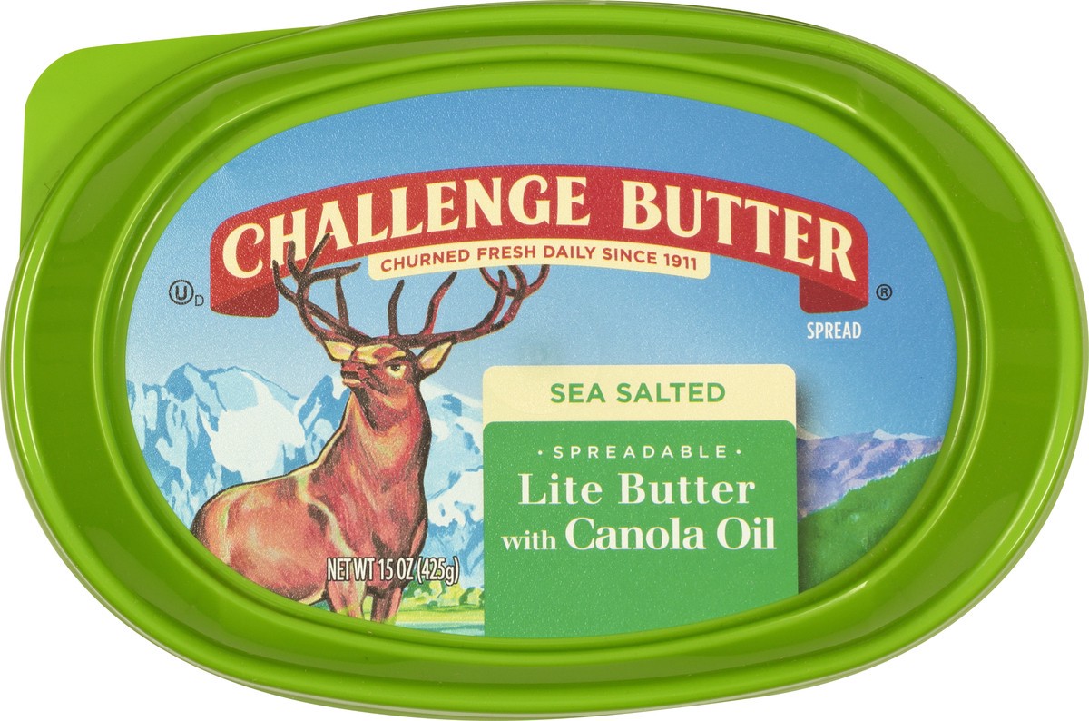 slide 2 of 10, Challenge Dairy, Lite Butter with Canola Oil and Sea Salt, Spreadable, 15 oz