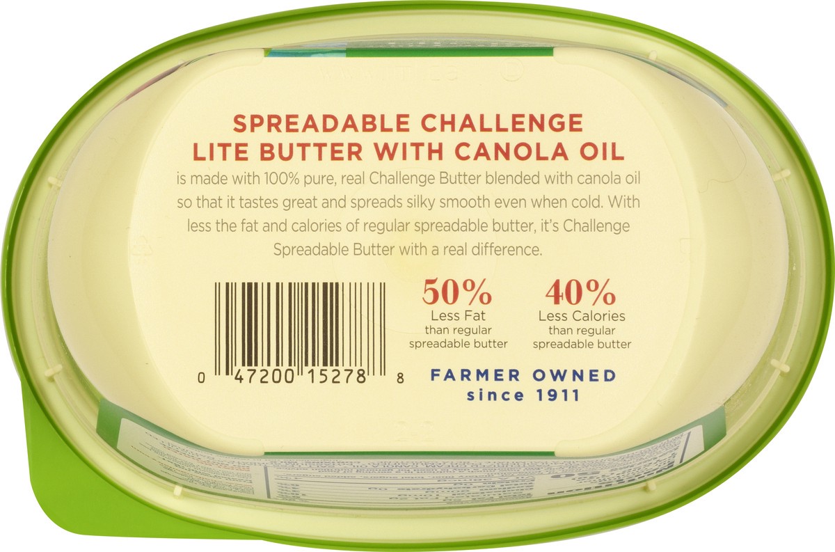 slide 6 of 10, Challenge Dairy, Lite Butter with Canola Oil and Sea Salt, Spreadable, 15 oz