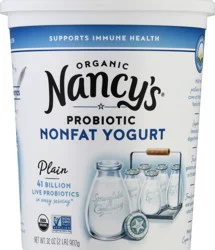 Nancy's Probiotic Organic Nonfat Plain Yogurt 32 oz