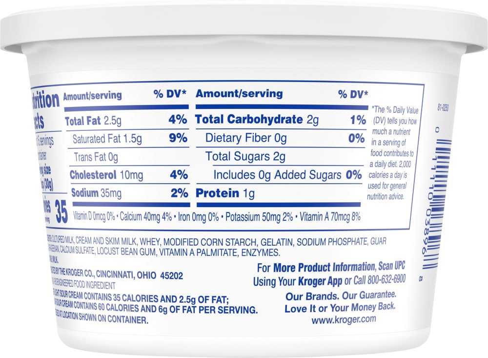 slide 2 of 5, Kroger Light Sour Cream, 16 oz