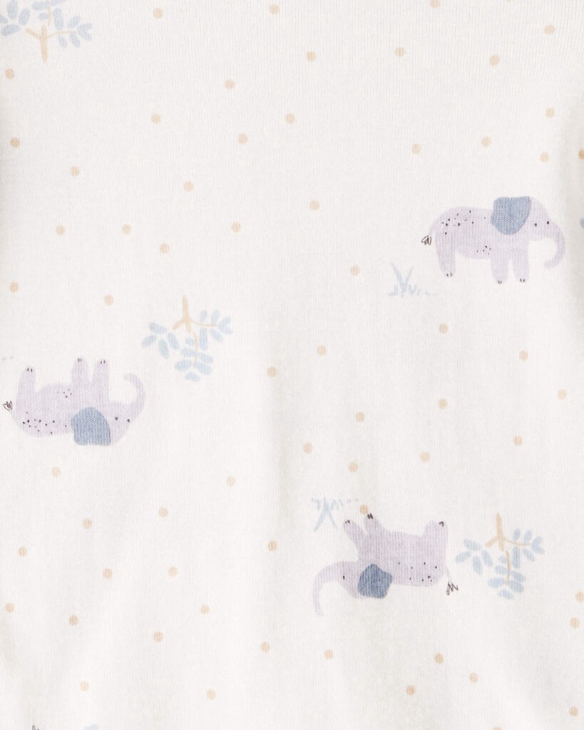 slide 5 of 5, Carter's Baby 4-Pack Safari Print Cotton Long-Sleeve Multipack Bodysuits - Ivory/Yellow Multi 12M, 1 ct