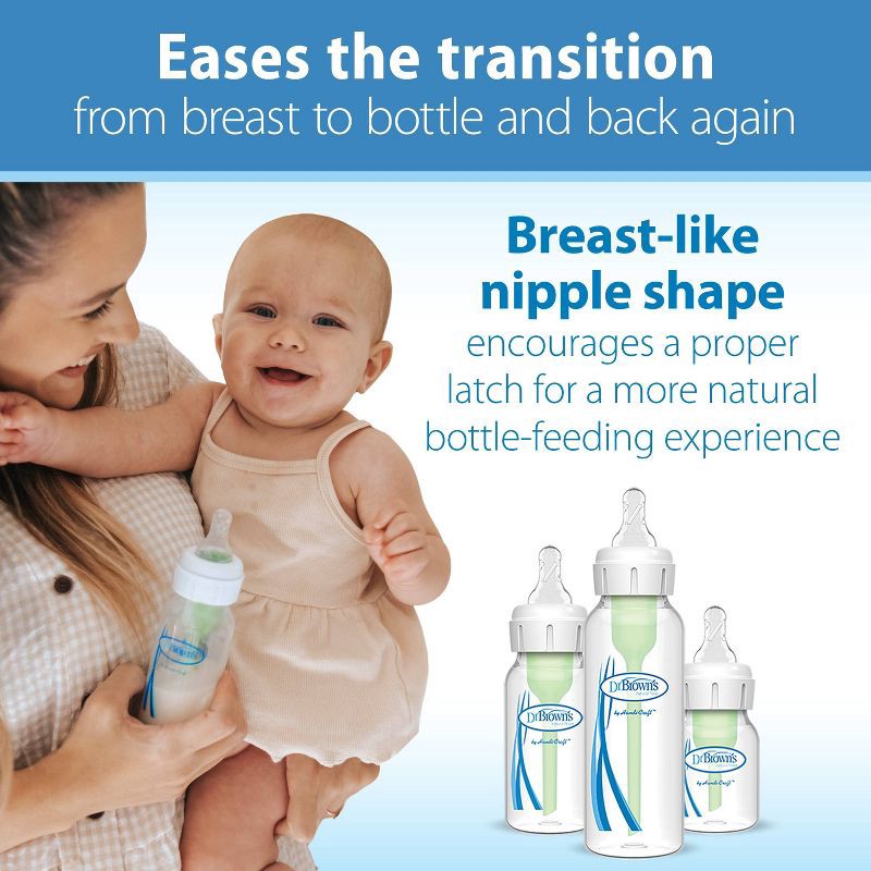 slide 4 of 12, Dr. Brown's Preemie Flow Narrow Baby Bottle Silicone Nipple - Slowest Flow - 2pk - 0m+, 2 ct