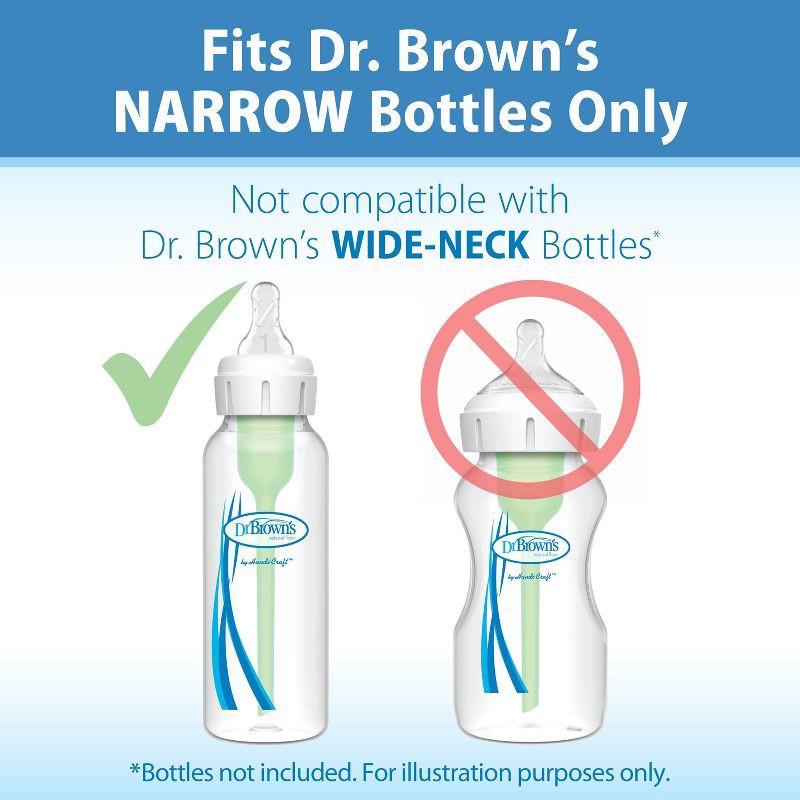 slide 9 of 12, Dr. Brown's Preemie Flow Narrow Baby Bottle Silicone Nipple - Slowest Flow - 2pk - 0m+, 2 ct