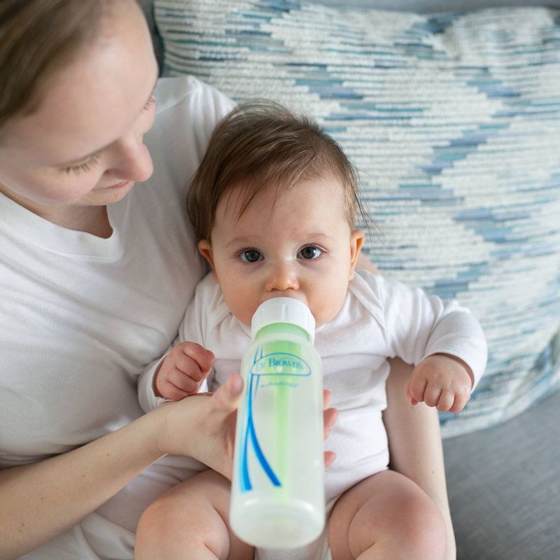slide 13 of 14, Dr. Brown's 8oz Anti-Colic Options+ Narrow Baby Bottle with Level 1 Slow Flow Nipple - 0m+, 8 oz