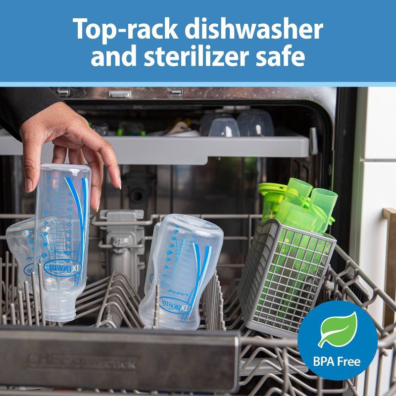 slide 19 of 28, Dr. Brown's 4oz Anti-Colic Options+ Narrow Baby Bottle with Level 1 Slow Flow Nipple & HappyPaci Pacifier - 0m+, 4 oz