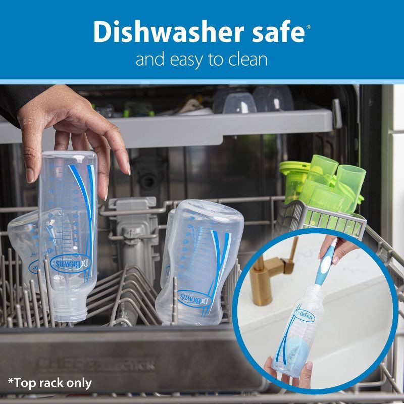 slide 7 of 28, Dr. Brown's 4oz Anti-Colic Options+ Narrow Baby Bottle with Level 1 Slow Flow Nipple & HappyPaci Pacifier - 0m+, 4 oz