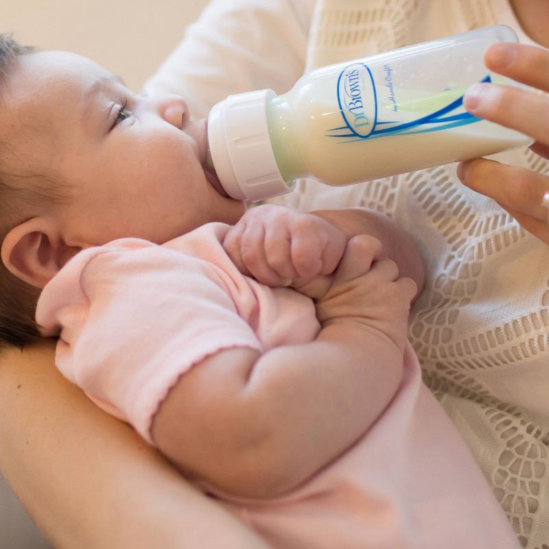slide 10 of 28, Dr. Brown's 4oz Anti-Colic Options+ Narrow Baby Bottle with Level 1 Slow Flow Nipple & HappyPaci Pacifier - 0m+, 4 oz