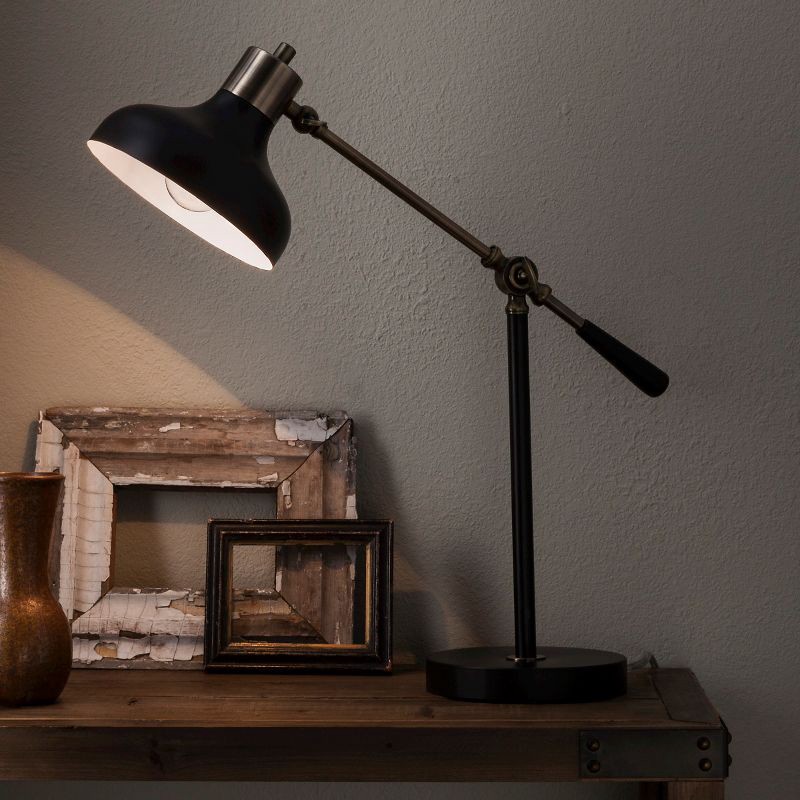 slide 3 of 5, Crosby Schoolhouse Desk Lamp Black - Threshold™: Adjustable Stand, ETL Listed, Metal Shade, No Assembly Required, 1 ct