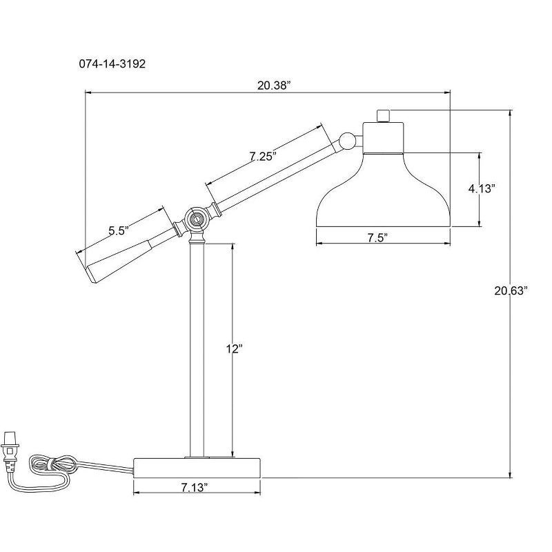 slide 5 of 5, Crosby Schoolhouse Desk Lamp Black - Threshold™: Adjustable Stand, ETL Listed, Metal Shade, No Assembly Required, 1 ct