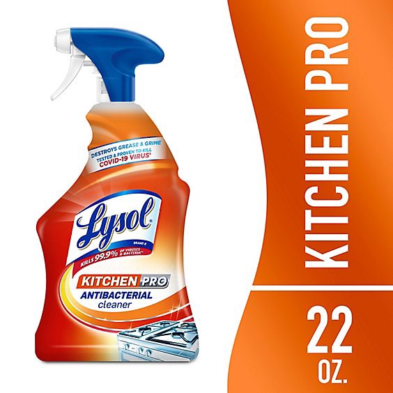 slide 1 of 11, Lysol Kitchen Pro Antibacounterial Cleaner, 22 fl oz