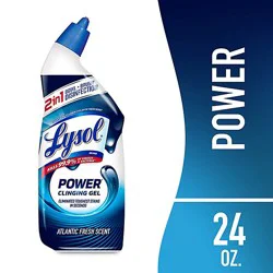 Lysol Power Toilet Bowl Cleaner Gel For Cleaning And Disinfecting Stain Removal - 24 Oz