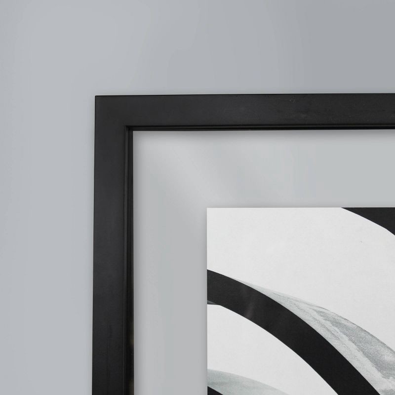 slide 3 of 5, 12" x 12" Matted to 8" x 8" Thin Gallery Float Frame Black - Threshold™: Modern Square Wall Display, MDF, Glass Glazing, 1 ct