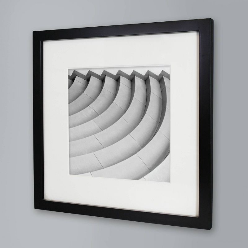 slide 1 of 5, 12" x 12" Single Picture Matted Frame Black - Threshold™: Modern Style, Beveled Acid-Free Mat, Wall Mount, 1 ct