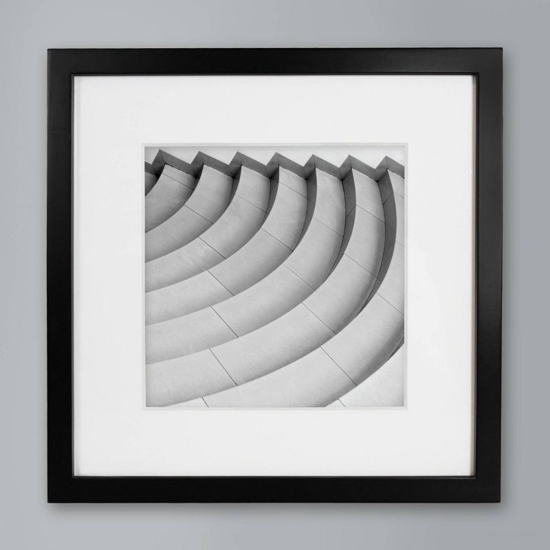 slide 5 of 5, 12" x 12" Single Picture Matted Frame Black - Threshold™: Modern Style, Beveled Acid-Free Mat, Wall Mount, 1 ct