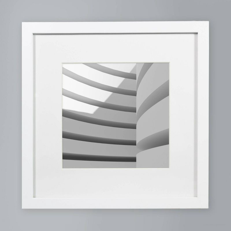 slide 1 of 6, 12" x 12" Single Picture Matted Frame White - Threshold™: Modern Beveled Mat, Wall Decor, MDF, 1 ct