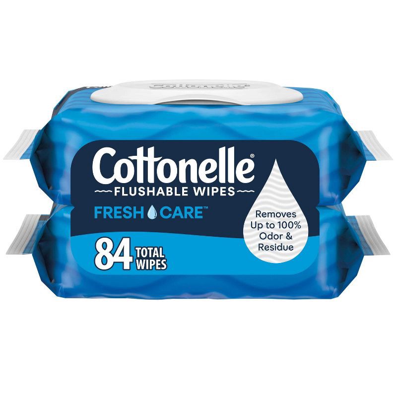 slide 1 of 8, Cottonelle Flushable Wet Wipes - 2pk/42ct, 2 ct, 42 ct
