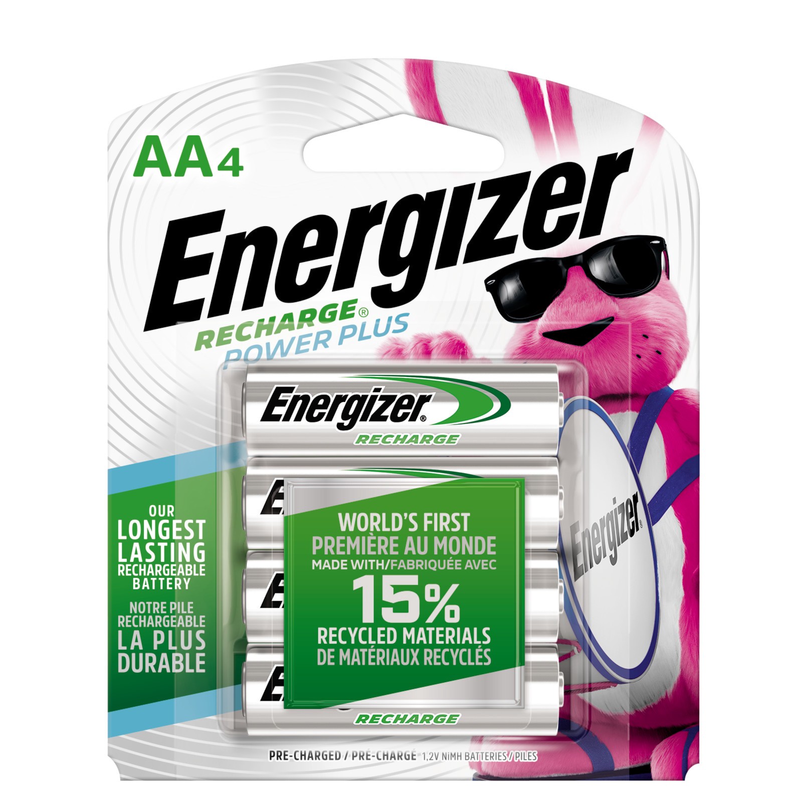 slide 1 of 6, Energizer Power Plus Rechargeable Nickel Metal Hydride (NiMH) AA Batteries ( 4 -Pack), 1 ct